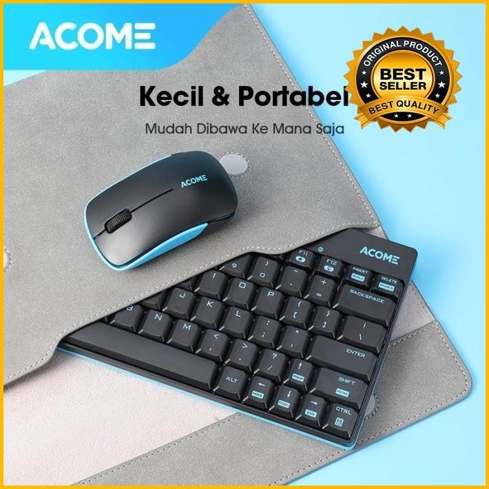 Acome  Akm2000 / Akm-2000 Keyboard & Mouse Wireless Portable Silikon New 100 % Original