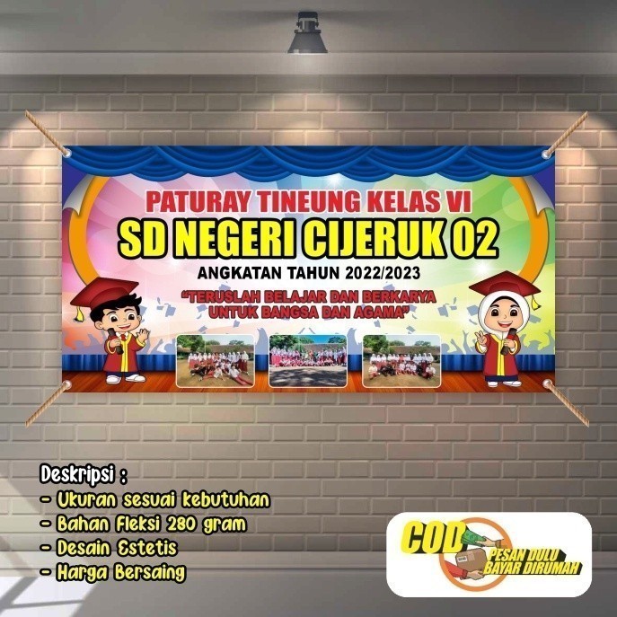 Spanduk Backdrop Perpisahan Paturay Tineung – TK PAUD SD SMP SMA, Murah & Bisa Bayar di Rumah