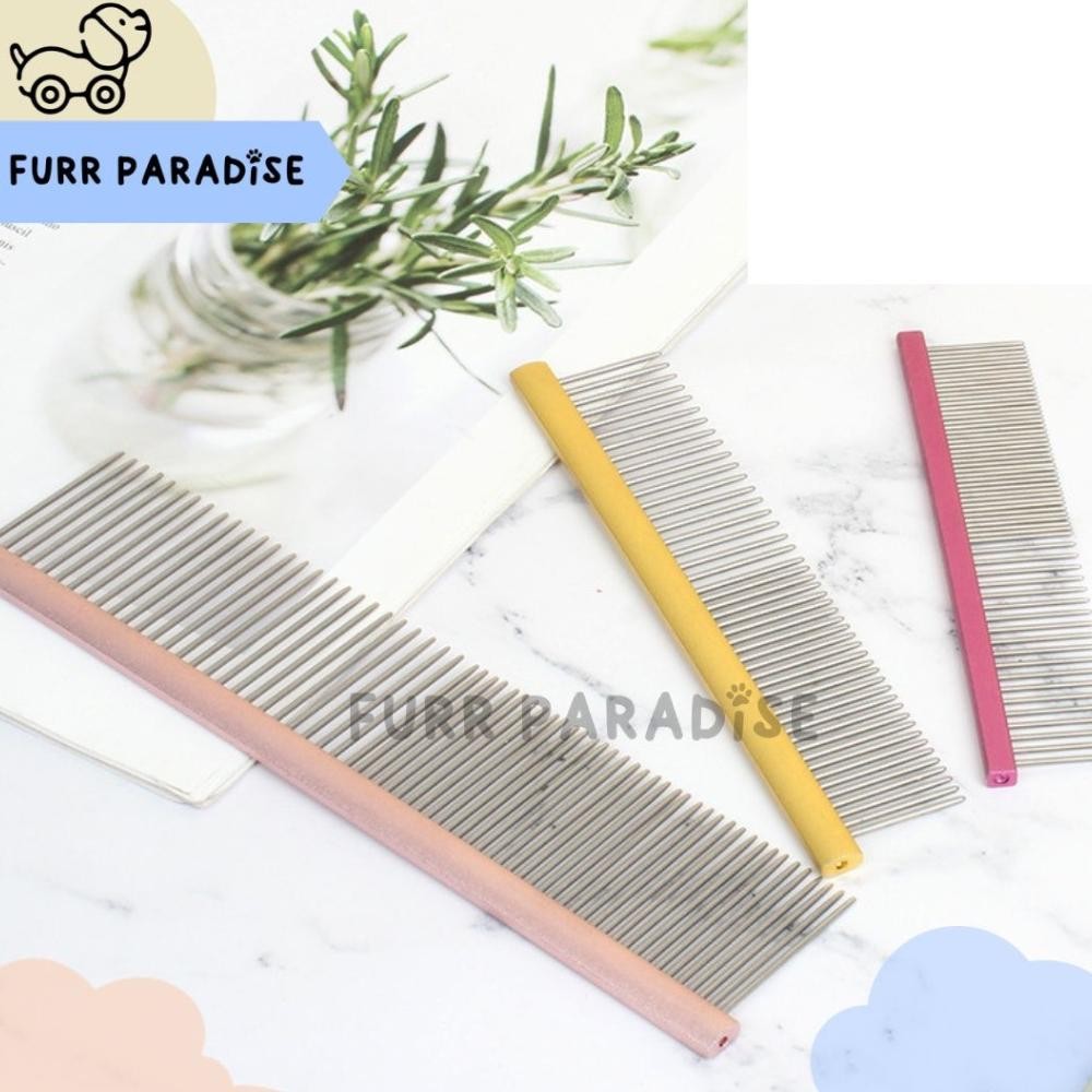 Pet Grooming Metal Comb , Sisir Anjing Stainless Poodle Bichon