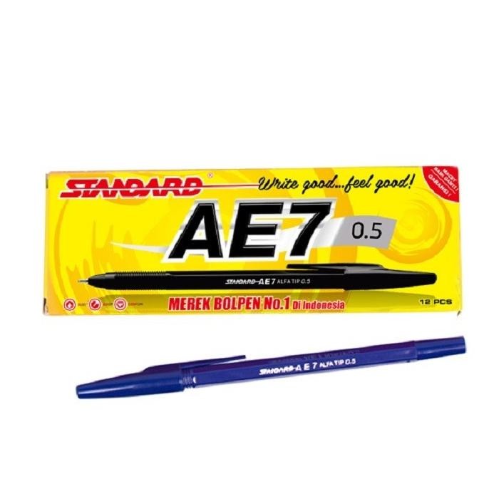 

{{{{{{] Pulpen Standard AE-7 biru 0.5 mm