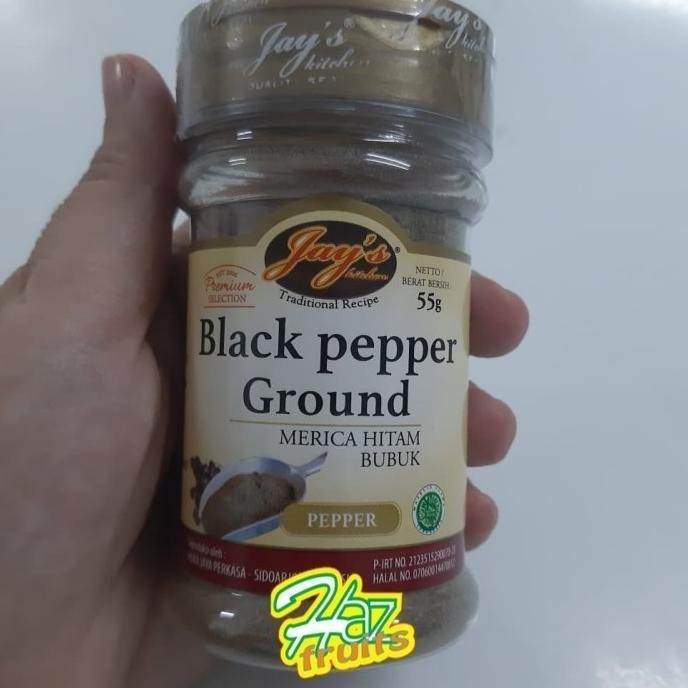 

BLACK PEPPER GROUND / MERICA HITAM BUBUK 55 GRAM MERK JAYS