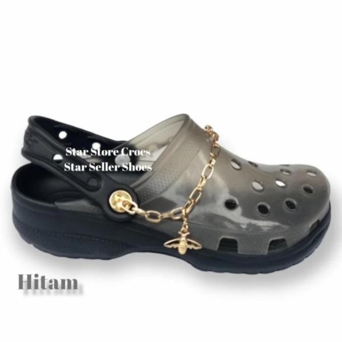Sandal Crocs Wanita Clasic Jelly Chain Original-Pink Fanta,36-40 Milly_Shop76