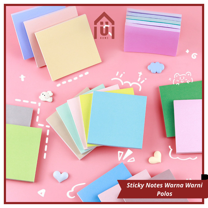 

UNISO - STICKY NOTES WARNA WARNI POLOS STICKY NOTES MEMOPAD PERSEGI