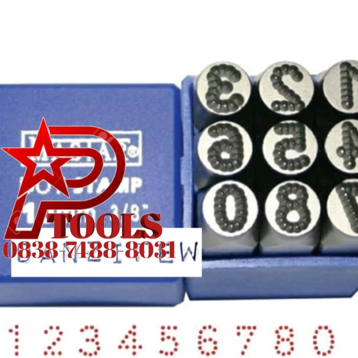 

angka ketok model titik size 5mm 9 pcs 0-8 MASTAR GERMANY