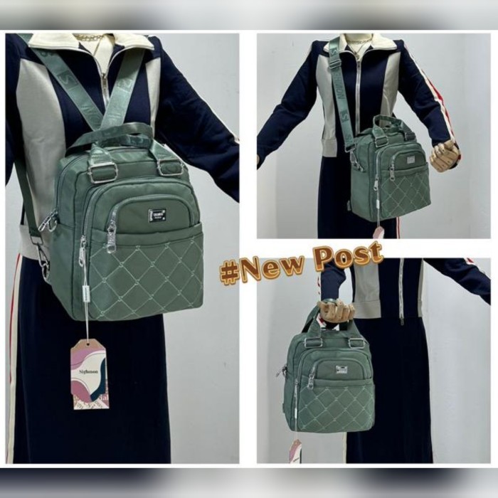 TAS KANVAS SIGHMON BORDIR 3IN1 RANSEL SELEMPANG TENTENG SG107 5SLETING