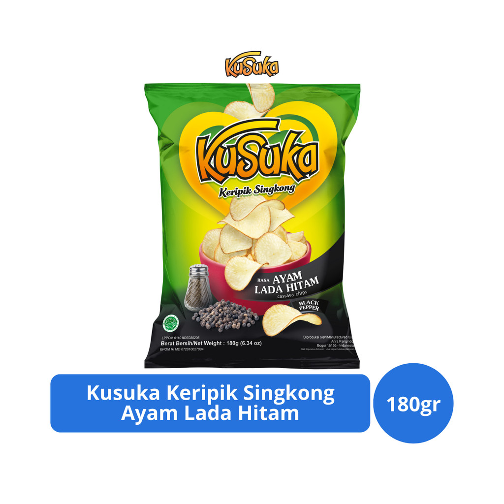 

Kusuka Keripik Singkong Ayam Lada Hitam 180gr