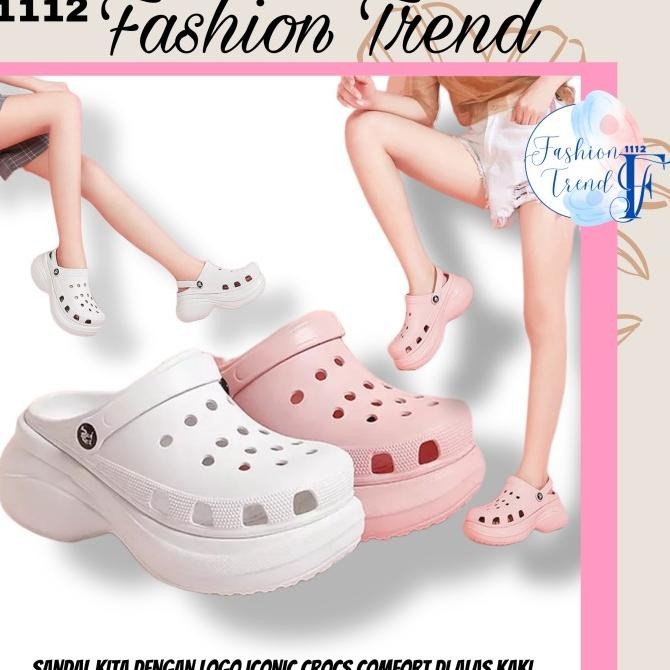 1112 Sendal Dan Sepatu Crocs Classic Bae Clog Original Khusus Wanita Naunau_Store12