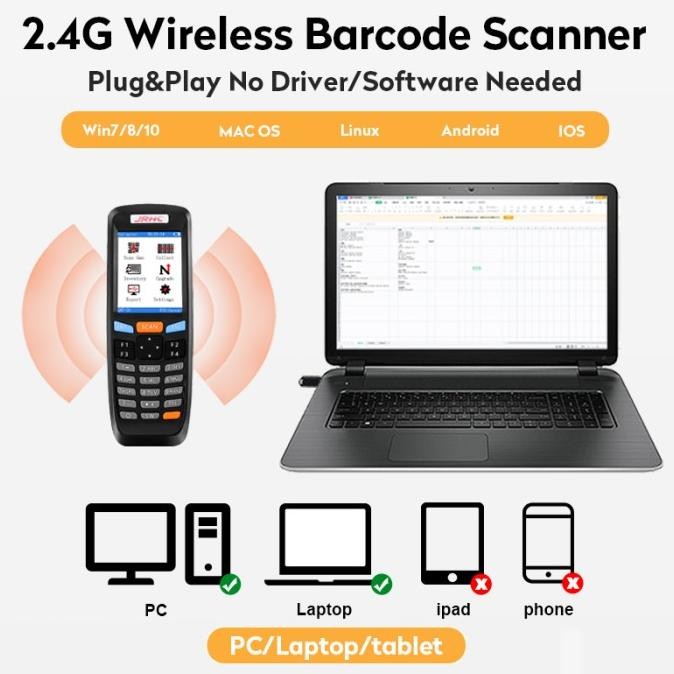Barcode Scanner PDT Handheld 2D Wireless Scanner Gudang
