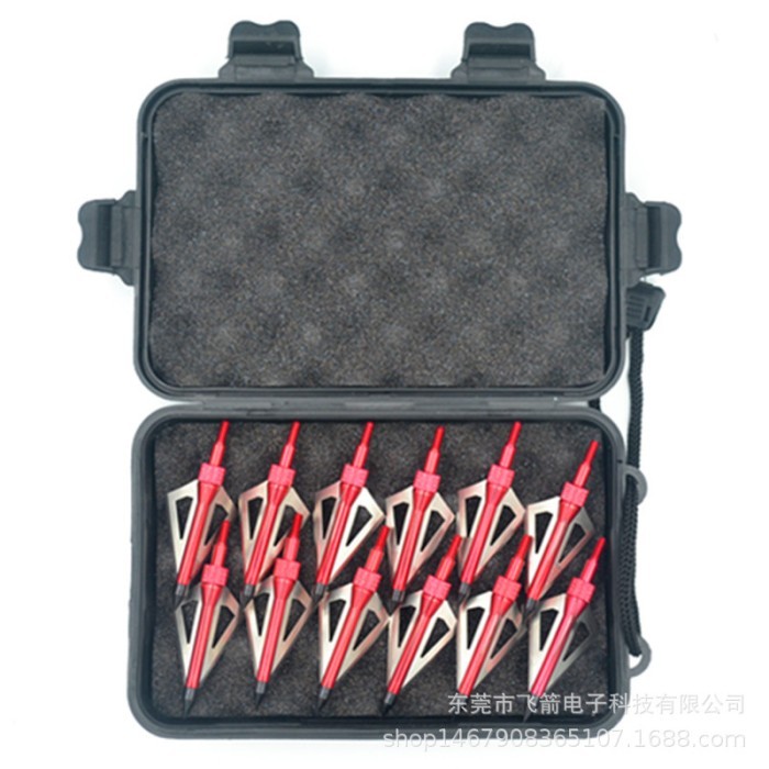 Arrow Broadhead Silet 3 Mata + Box - Point Anak Panah Berburu Tajam