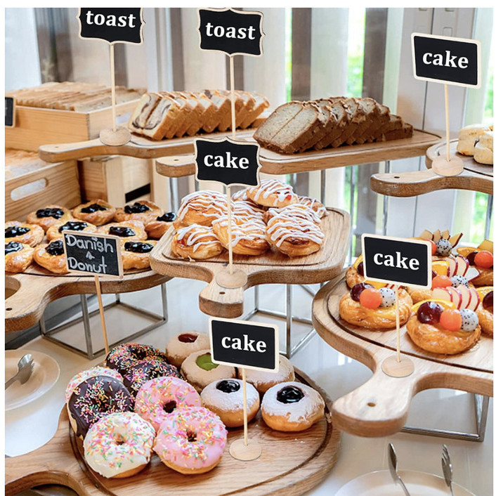 

TERBARU! [10 PC] Mini Chalkboard Papan Tulis for Party Buffet Labels With Stand