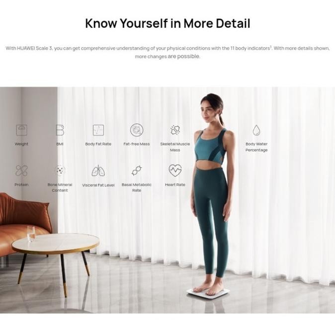 HUAWEI Smart Scale / 3 / 3 Pro Body Indicators - Timbangan Badan - Body Fat Scale