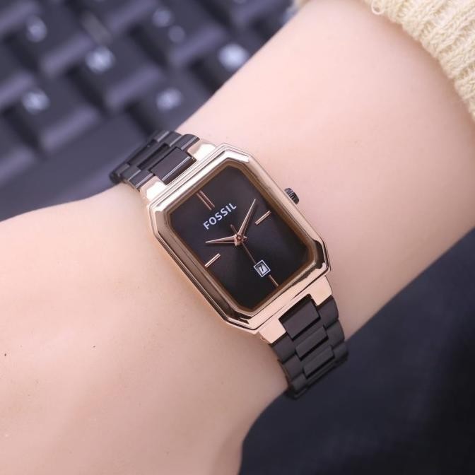 Jam tangan wanita fossil kotak rantai Terlaris