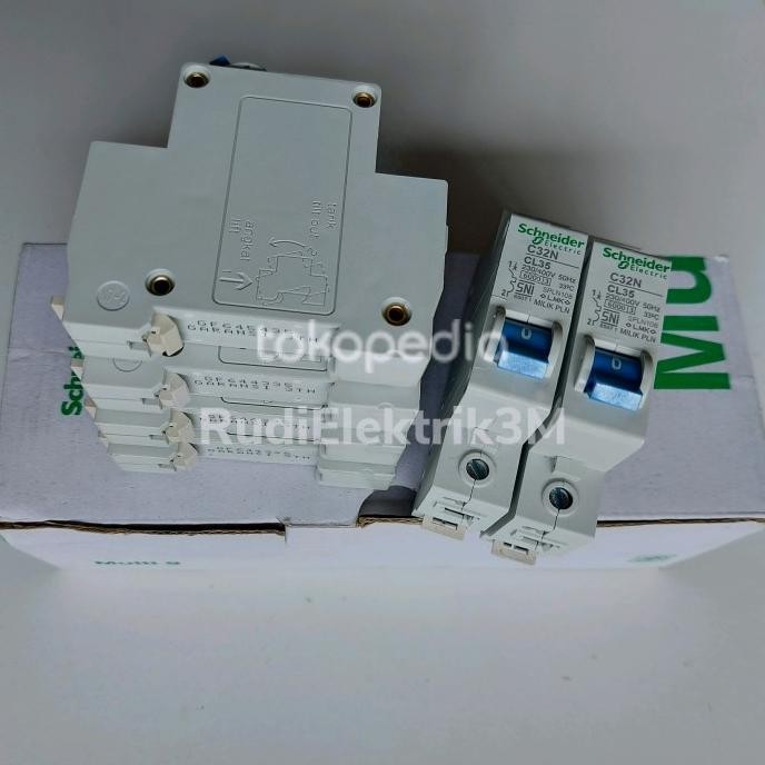 MCB 35A SCHNEIDER 1PHASE BIRU ORIGINAL PLN