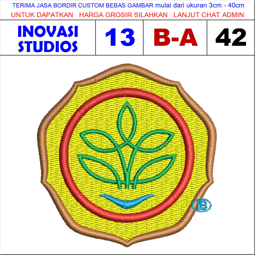 PATCH BORDIR LOGO B-A42 KEMENTRIAN PERTANIAN PSP - IPATCH STUDIOS TESTIMONI