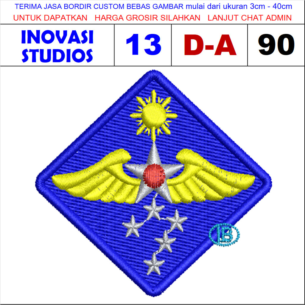 PATCH BORDIR LOGO D-A90 WW2 ARMY AIR FORCE REVIEW/TESTIMONI- IPATCH STUDIOS