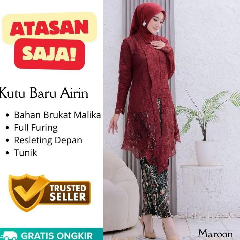 eug atasan kebaya kutu baru airin | kebaya jumbo fit ld 120-125 cm | brukat | kebaya pesta | kebaya 