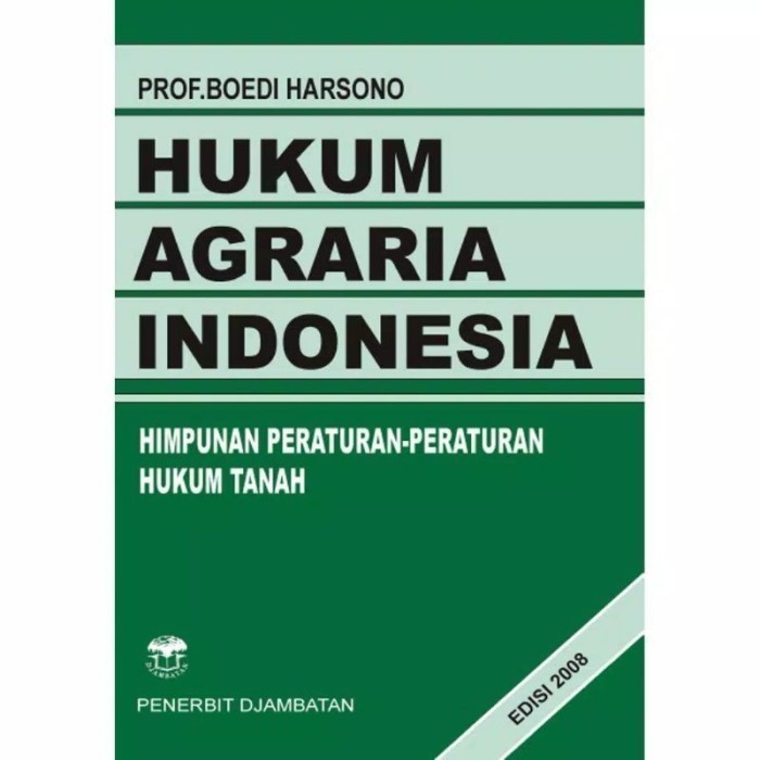 

HUKUM AGRARIA INDONESIA BOEDI HARSONO