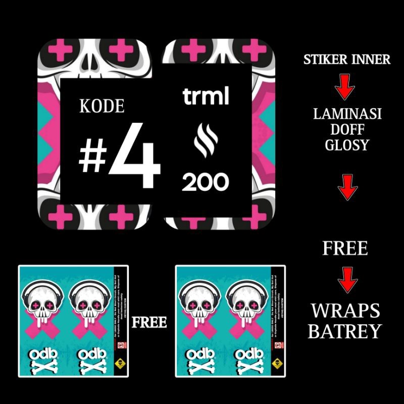 

*PromoTerjangkau* Trml 2oo Bonus Stiker Batreyi Garskin Wrap Premium / X Casing Case COD