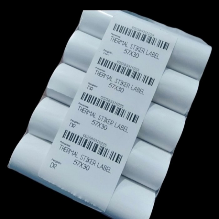 

TERBARU! Kertas stiker label thermal 57/58x30/Label thermal 58mm paket 10 Roll