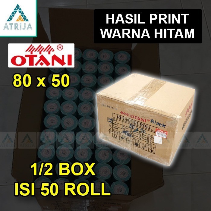 

TERBARU! 1/2 BOX (50 Pcs) Otani 80x50 Kertas Kasir Struk Thermal Roll 80 x 50