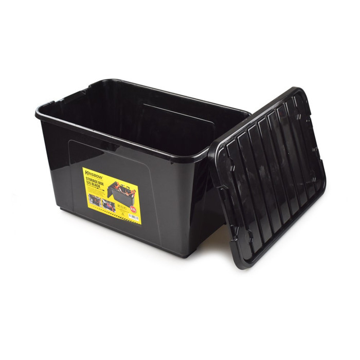 Container Plastik Storage Box 52 Liter Hitam Krisbow
