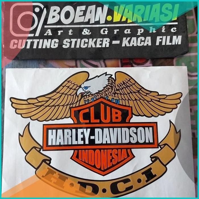 Cutting sticker harley davidson wing harley davidson kaca body mobil 0
