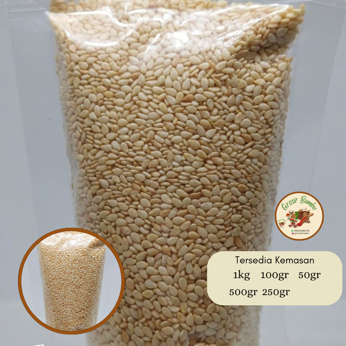 

WIJEN PUTIH SANGRAI 1KG / WIJEN MATENG / WHITE SESAME SEEDS ROASTED