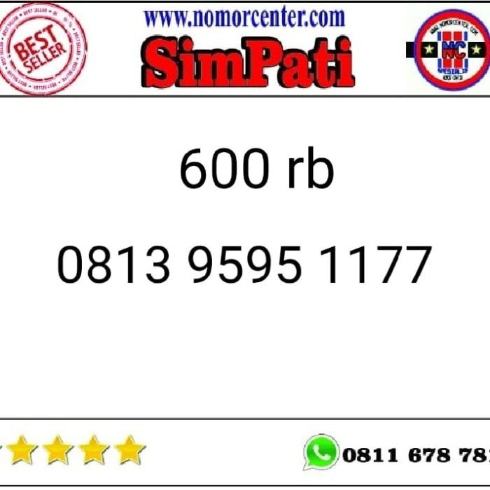 

nomer cantik simpati 0813 9595 1177 Seri Double AA 1177 Rapih B01