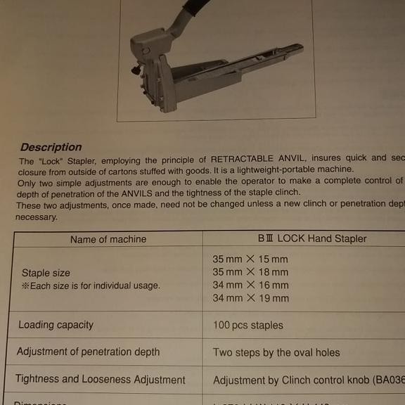 

LOCK Hand Stapler 15 mm Asli Japan / Alat Staples Karton