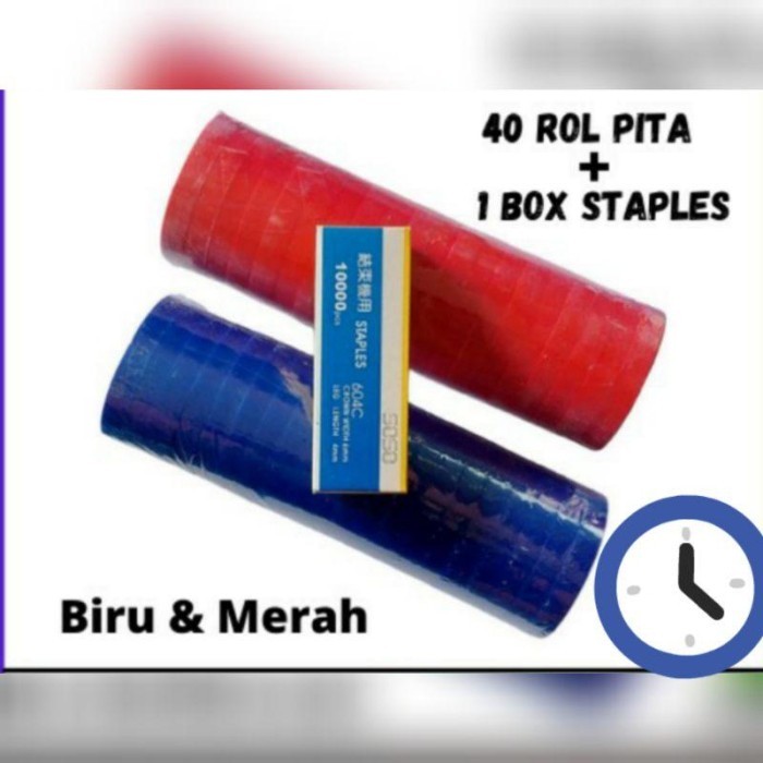 

PITA TAPETOOL 40 ROL + 1 BOX STAPLES TAPETOL ISI ULANG REFILL TAPE PITA