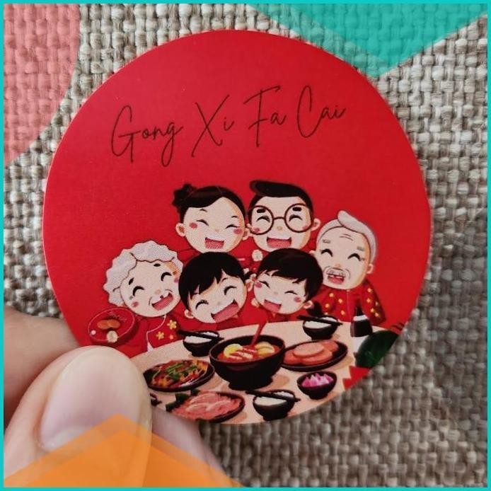 

Sticker bulat label kue cny imlek sincia lunar new year 5 cm 07D35Z4 s