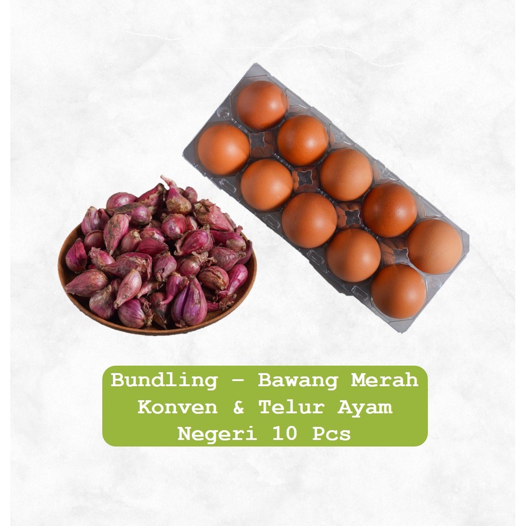 

Bundle - Bawang Merah Konvensional 200 gram & Sayurbox Telur Ayam Negeri 10 pcs 1 pack