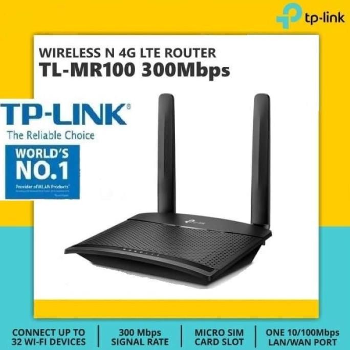 TERMURAH - Router Wifi Modem Wifi TPLink TL-MR100 4G 300Mbps UNLOCK All Operator