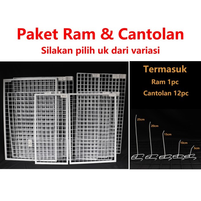 Terlaris Kawat Ram 95x65Cm - Rak Display Aksesoris HP - Rak Gantung putih SALE