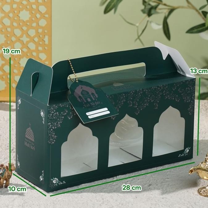 

10 PcsBox Idul Fitri Tenteng WINDOW 3 toples - Midnight green 28X10X13