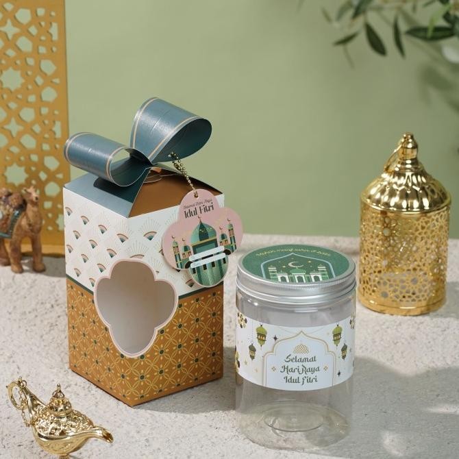 

10 Pcs Box Hampers Lebaran, Pita Deco Deluxe Muat 1 toples silinder 600 & 800 ml