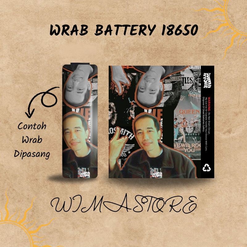 

*PromoTerjangkau* Stiker Wrap Baterai 18650 V2 Jokowi Garskin Premium / X Casing Case COD