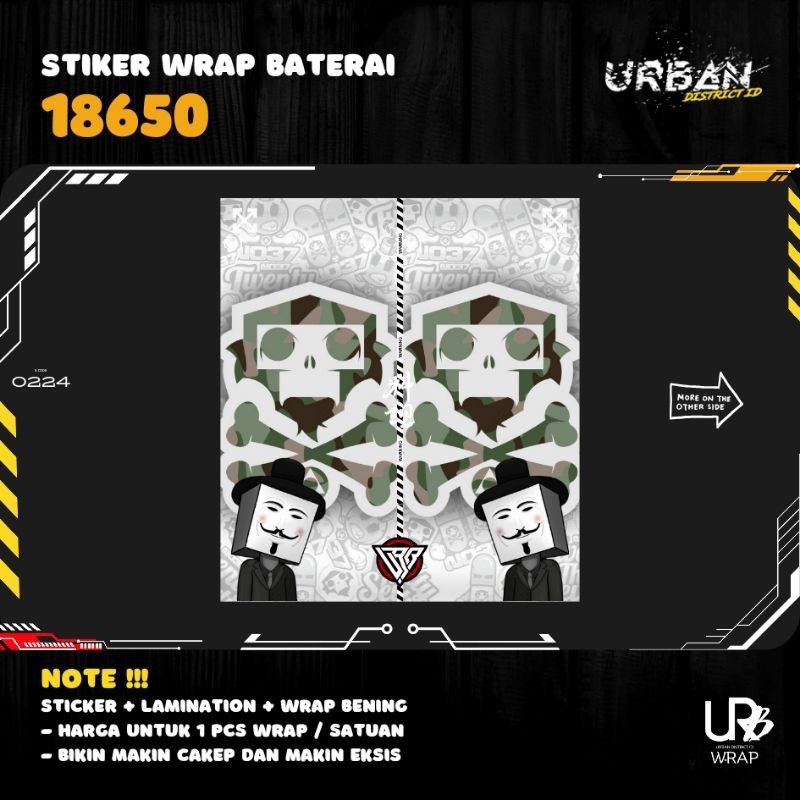 

*PromoTerjangkau* Wrap Bateraipelindung Baterai 18650 1pcsurp Street Limited Edition Garskin Stiker Premium / X Casing Case COD