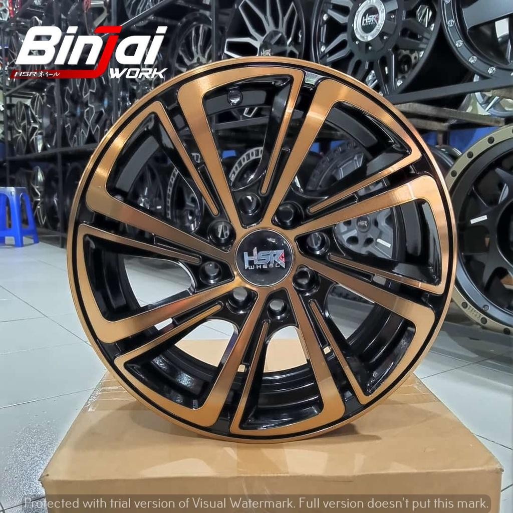 Velg Mobil Ring 14 Eito Hsr R14 Avanza Sigra Calya Brio Agya Black Gold - Bukan Pelek Oz Racing