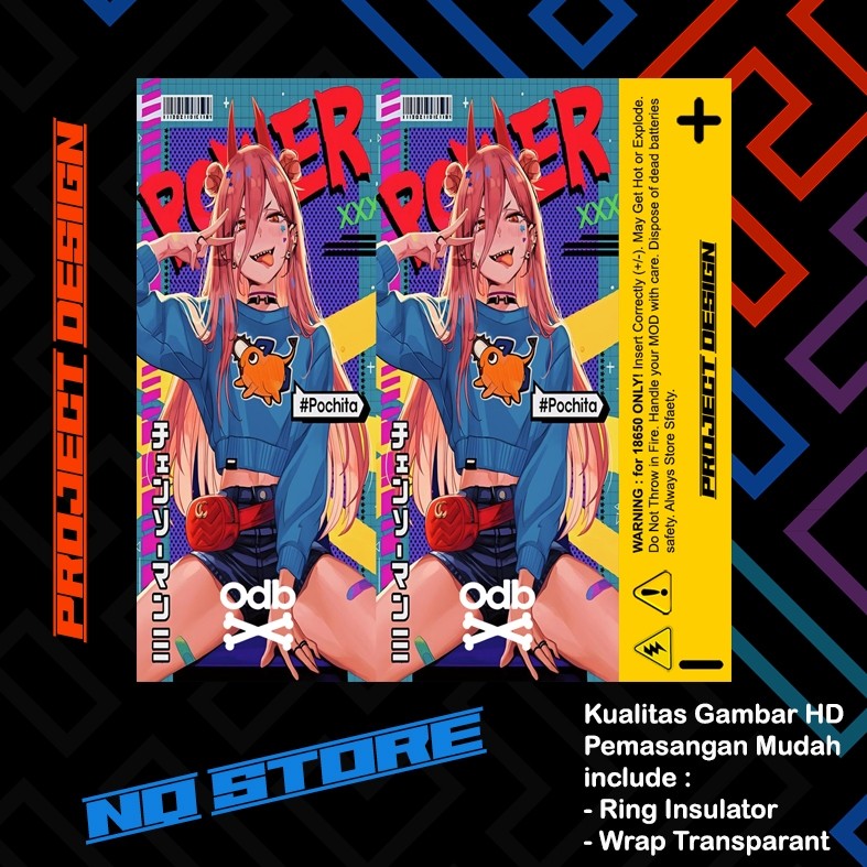 

*PromoTerjangkau* Warp Pelindung Battery 18650 Anime Part 3 Garskin Wrap Stiker Premium / X Casing Case COD