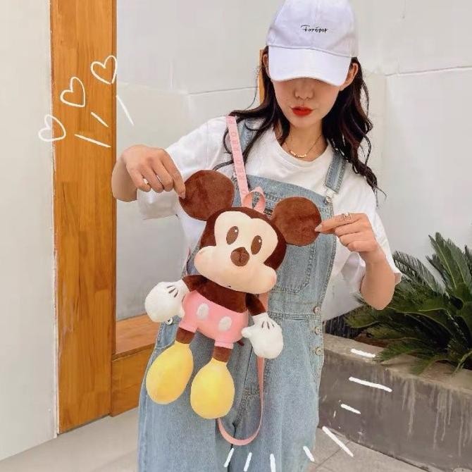 Grosir Tas Ransel Boneka Mickey Minnie Mouse Pink Backpack Bag Anak Dewasa