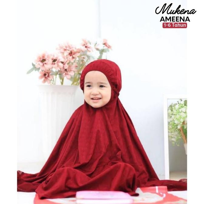 Mukena Tutu Anak Ameena 1-6 Tahun Kerudung Jilbab Spandek Hijab Sholat