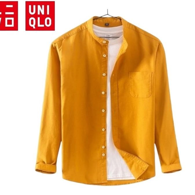 UNIQLO Kemeja Putih Panjang Shanghai Pria Slimfit Terlaris
