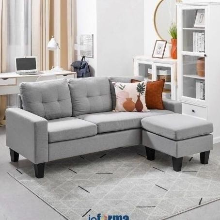 READY Stok Informa Albris Sofa Sudut Fabric - Abu-Abu Sofa Corner Ruang Tamu Furniture Indoor Rumah 