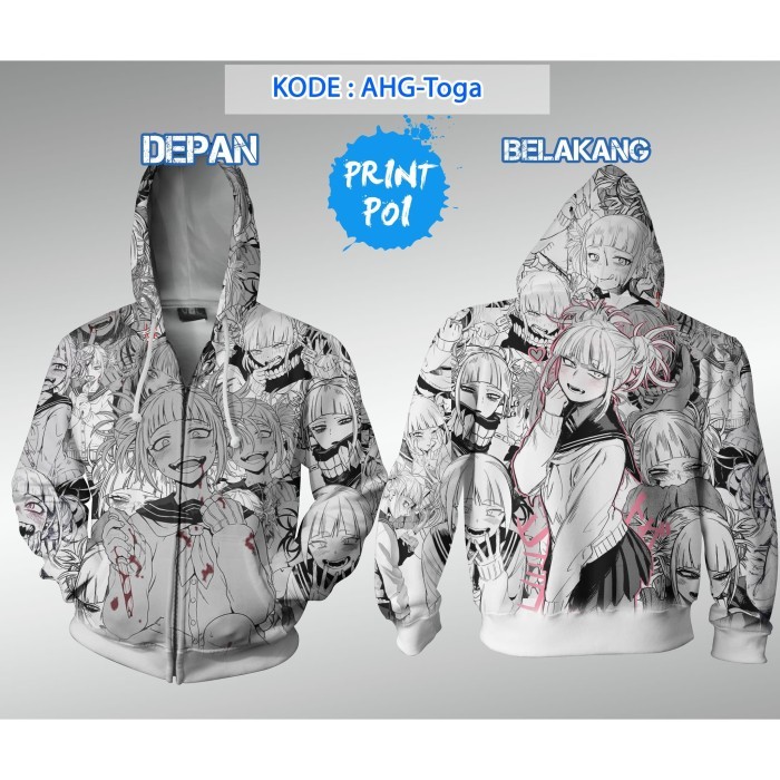 CHL JAKET HIMIKO TOGA AHEGAO - BOKU NO HERO - JAKET FULLPRINT ANIME SGA