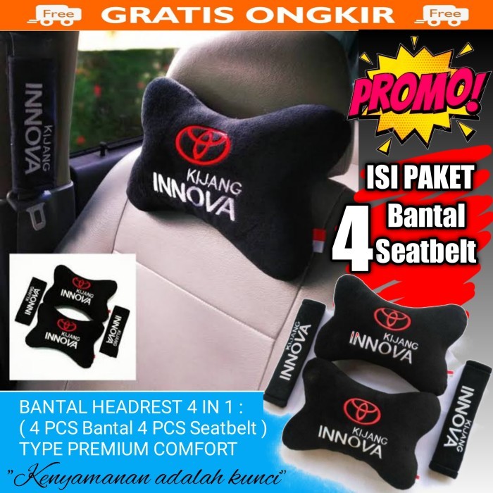 Bantal Mobil INNOVA ISI 4 Bantal Headrest Bantal sandaran mobil INNOVA