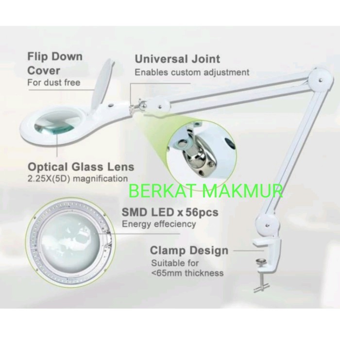 

Magnifier Lamp LED Proskit Lampu Kaca Pembesar Jepit Meja 5 Diopter 5D