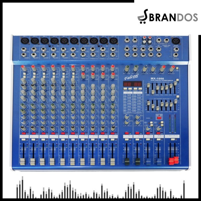 Dual Digital Mixer 6 Mono 4 Stereo Channel Falcon MX-1000 Mixing