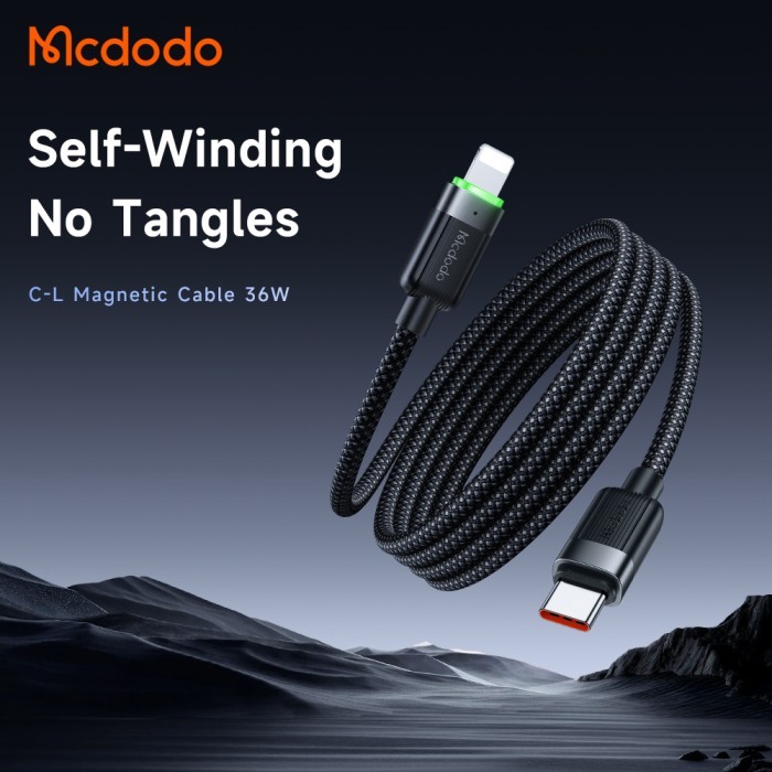 

SALE TERLARIS MCDODO KABEL IPHONE TYPE C TO LIGHTNING MAGNETIC SELF-WINDING FAST CHARGING 3A READYY