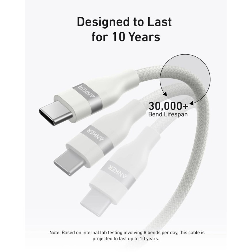 

SALE TERLARIS ANKER USB C TO USB C 240W UPCYCLED BRAIDED FAST CHARGING CABLE 3FT - A82E2 READYY